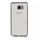 Прозрачный силиконовый чехол для Samsung J1 mini с глянцевой окантовкой - Silver