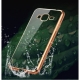 Прозрачный силиконовый чехол для Samsung G530 с глянцевой окантовкой - Gold