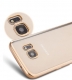 Прозрачный силиконовый чехол для Samsung S7 EDGE с глянцевой окантовкой - Gold