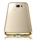 Прозрачный силиконовый чехол для Samsung Galaxy S7 с глянцевой окантовкой - Gold