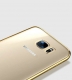 Прозрачный силиконовый чехол для Samsung Galaxy S7 с глянцевой окантовкой - Gold