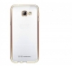Прозрачный силиконовый чехол для Samsung Galaxy А3 с глянцевой окантовкой - Gold