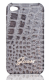 Guess Croco Back Cover for iPhone 4/4S grey